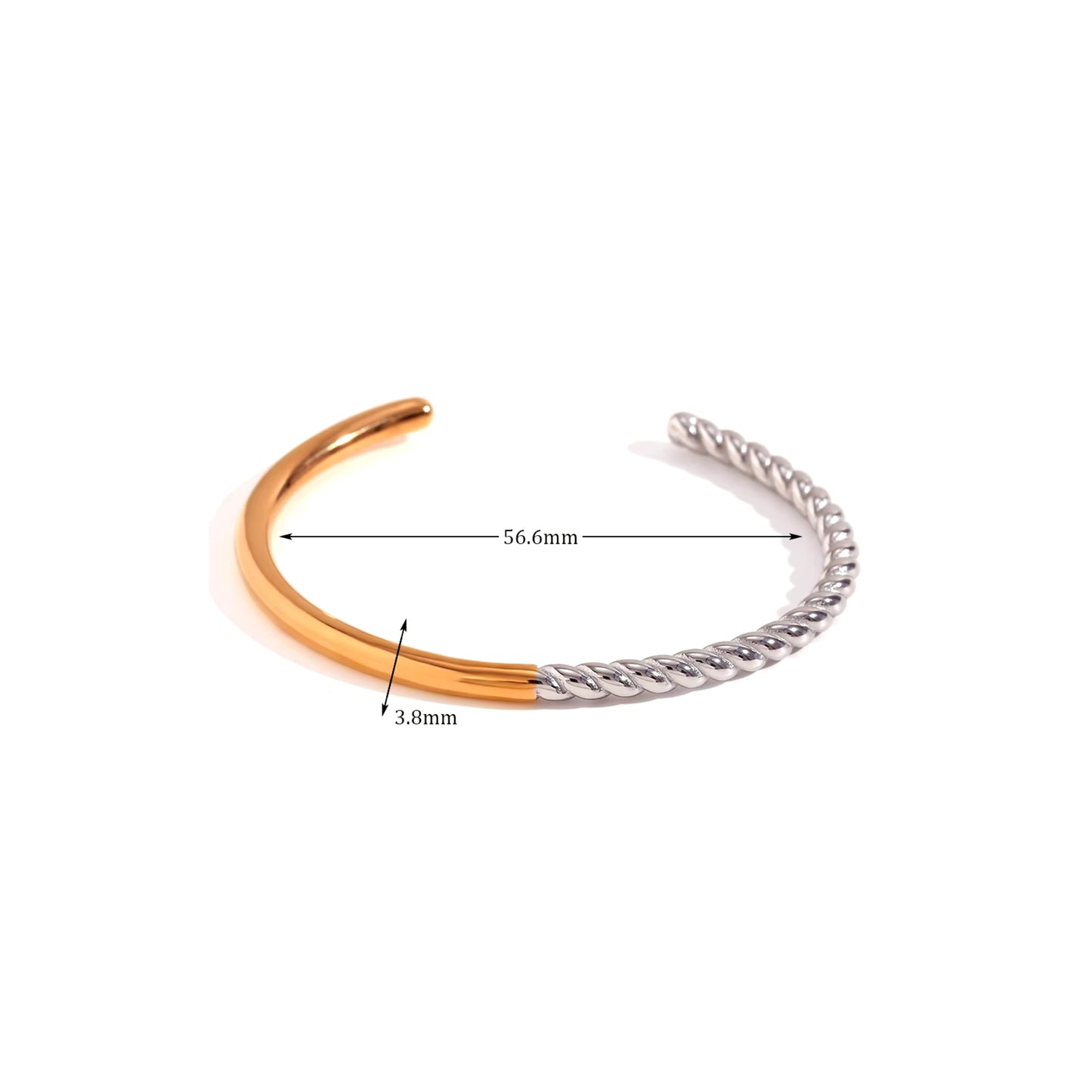 Half Gold Twisted Bangle
