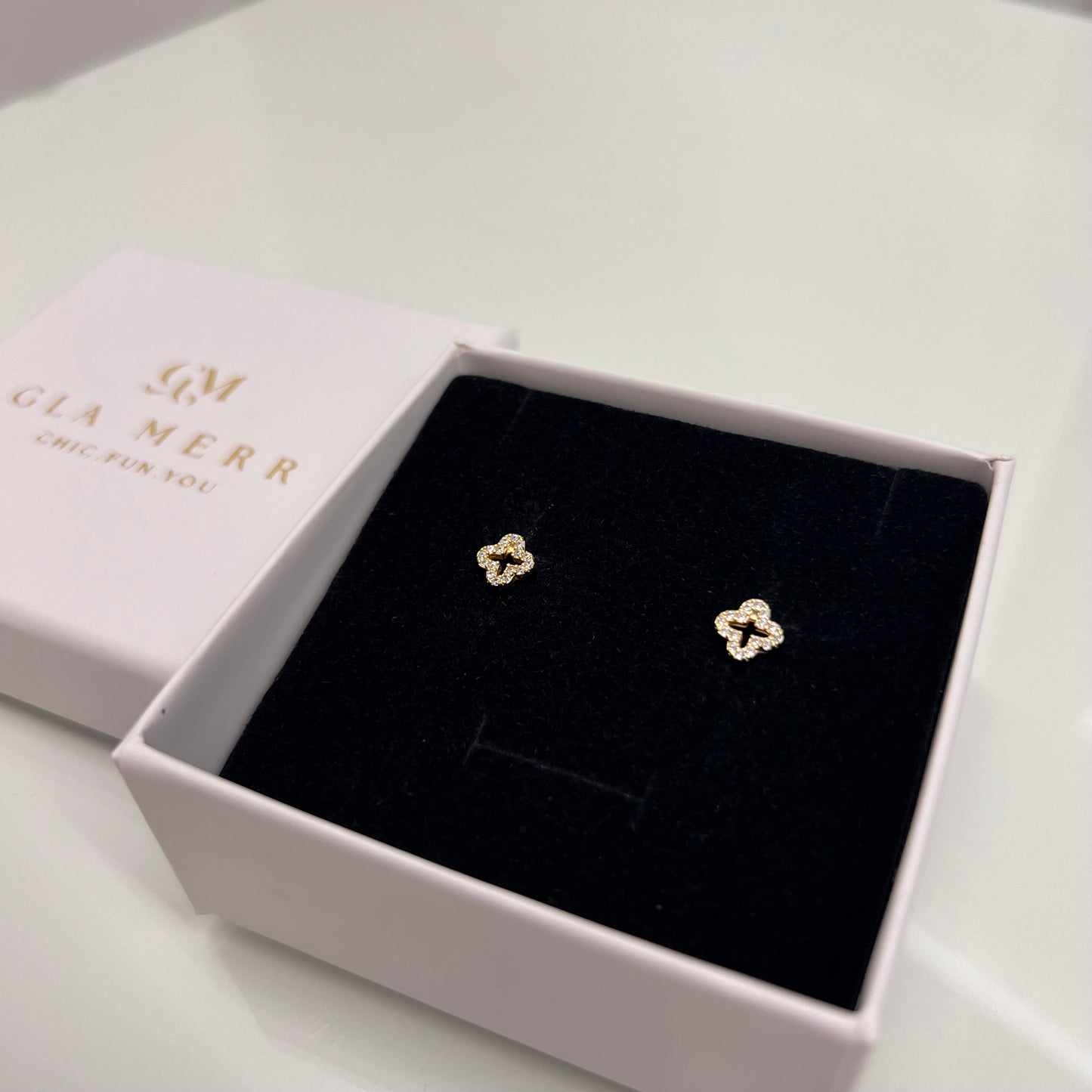 S925 silver earings Lucky Clover