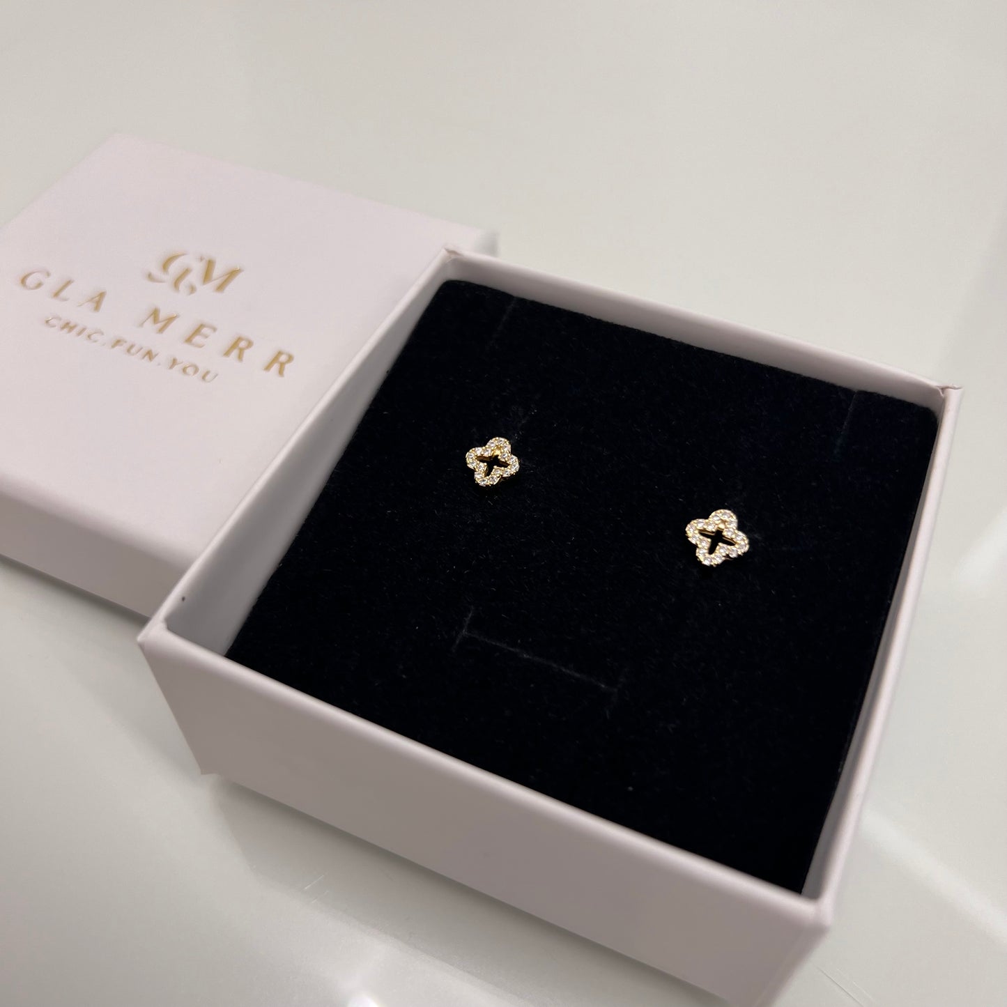 S925 silver earings Lucky Clover