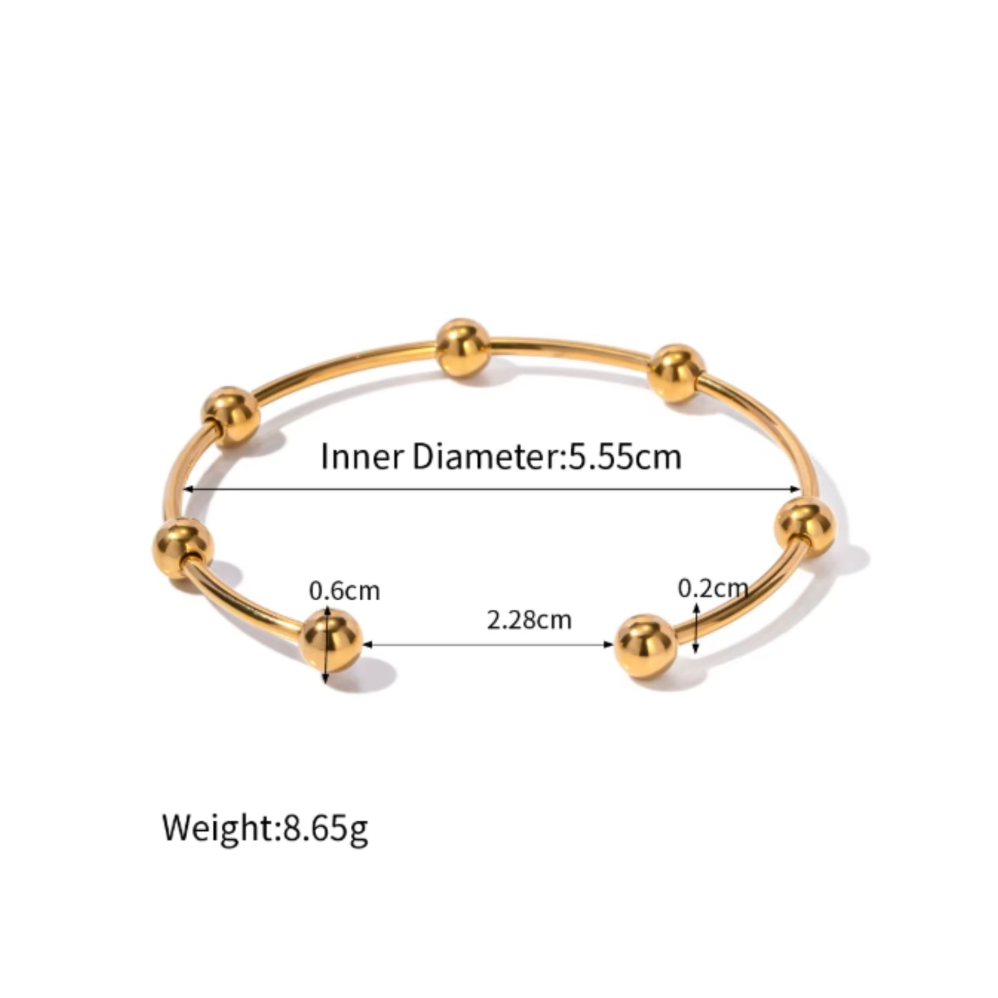 Minimalistic Round ball open bangle