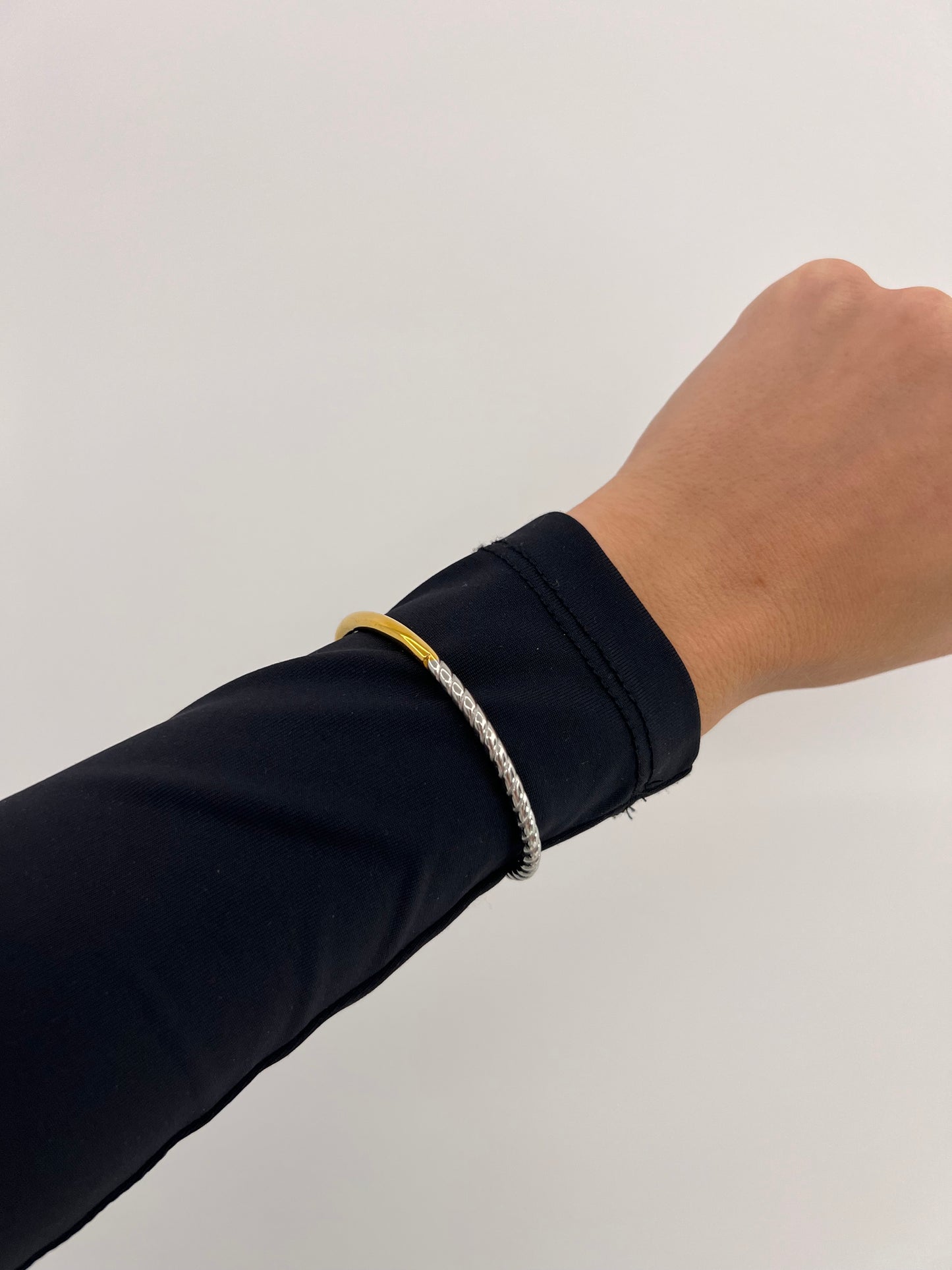 Half Gold Twisted Bangle
