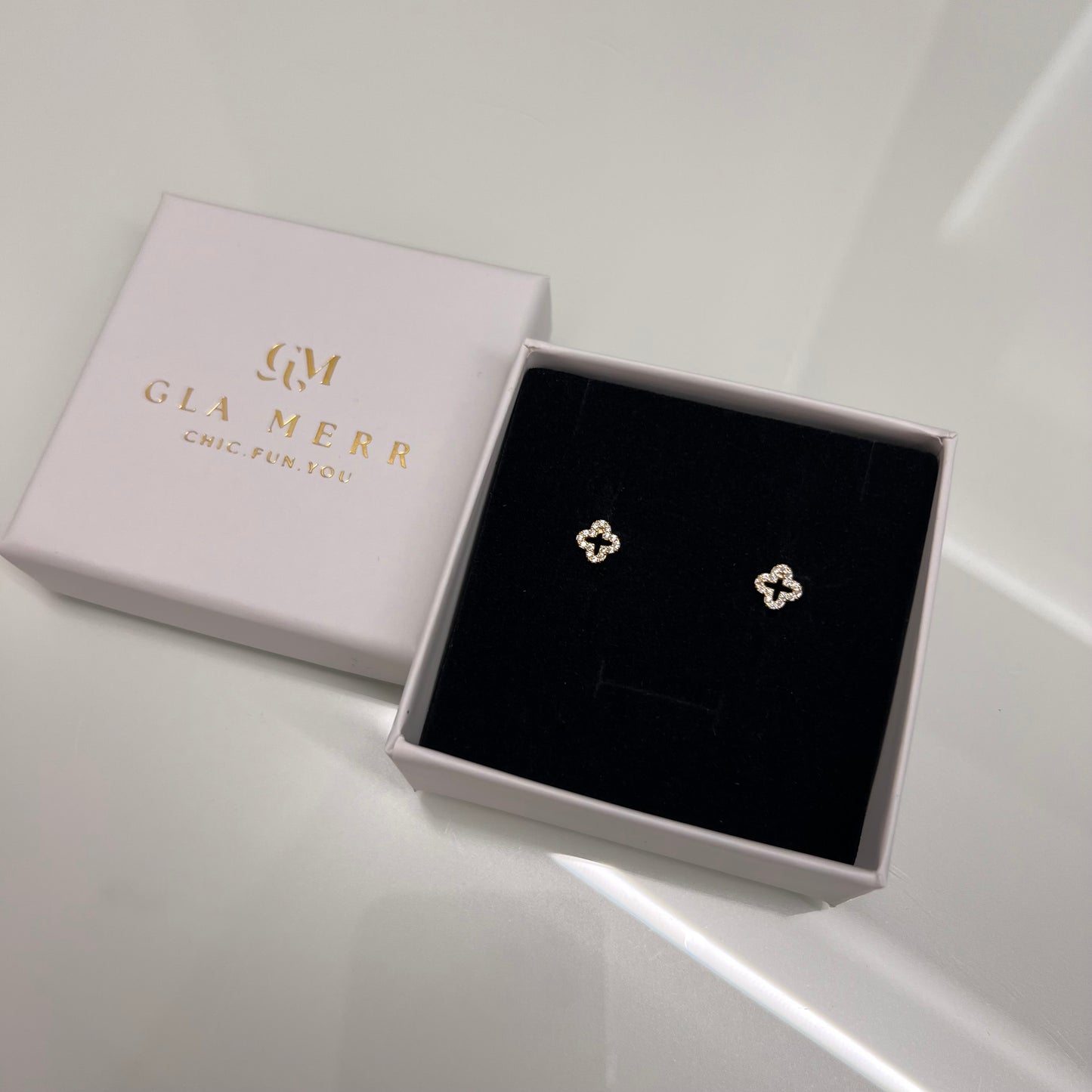 S925 silver earings Lucky Clover