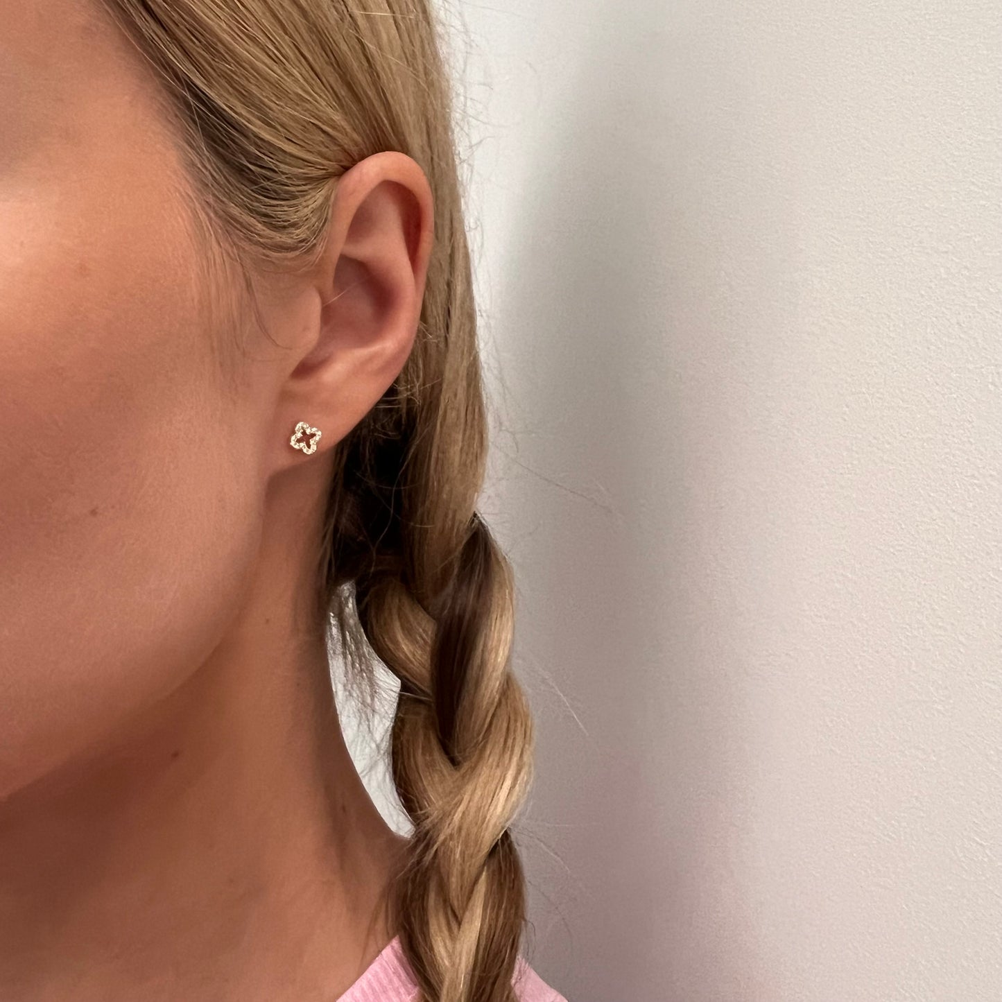 S925 silver earings Lucky Clover