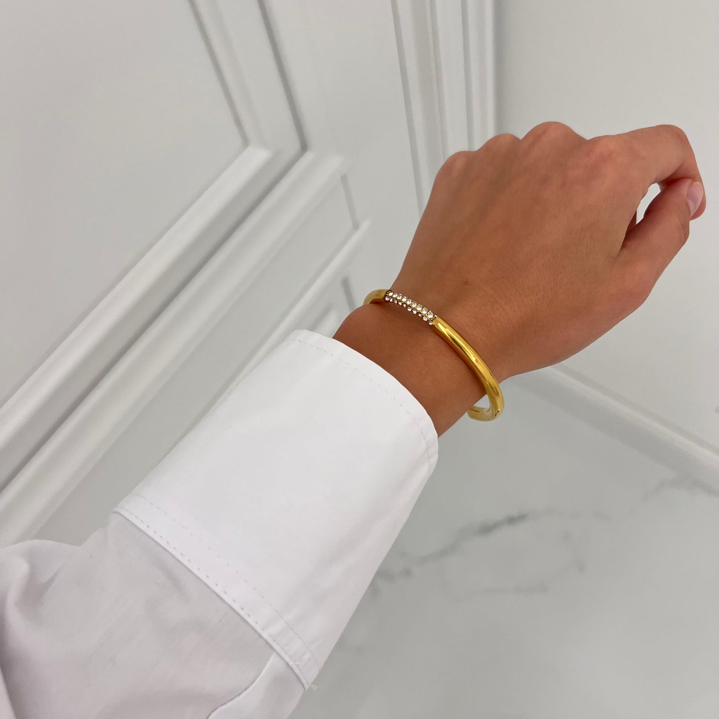 Luxe Sparkle Gold Bangle