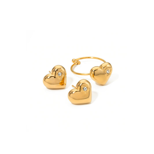 Love Heart Earrings & ring
