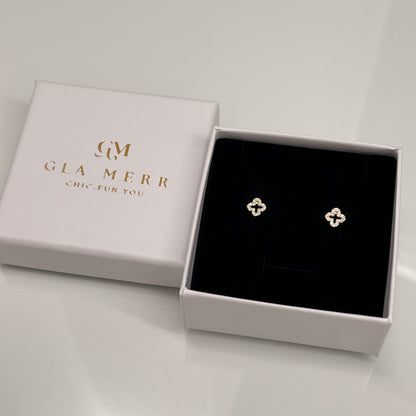 S925 silver earings Lucky Clover