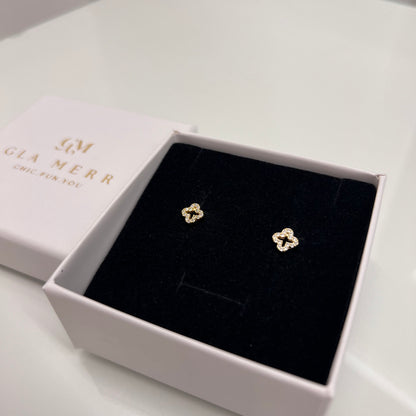 S925 silver earings Lucky Clover