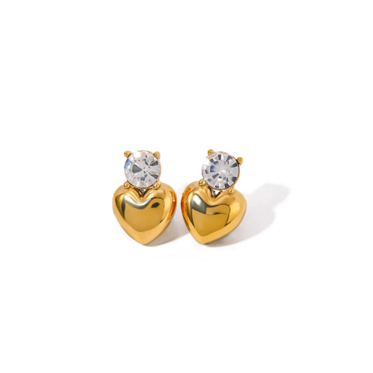 18k Heart earings